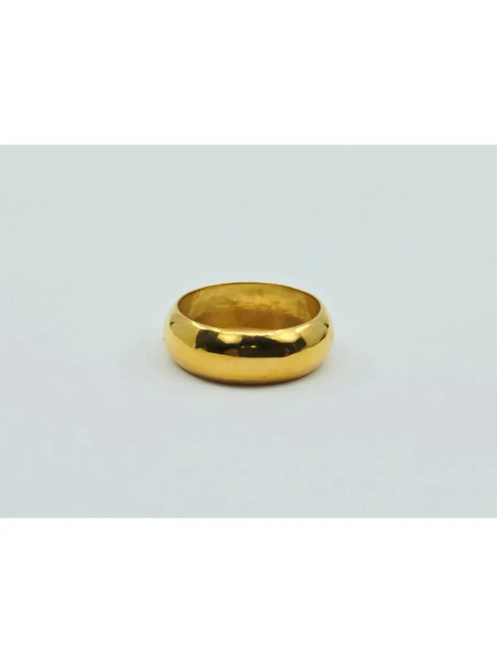 Unique 23K Karat Solid Yellow Gold Designer Polished Wedding Band Ring - Size 6